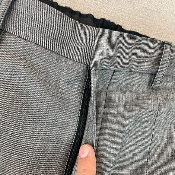 Theory Pants‎ Men 31x30 Gray Wool Blend Ace Illeston Ankle Zip Tapered Fit